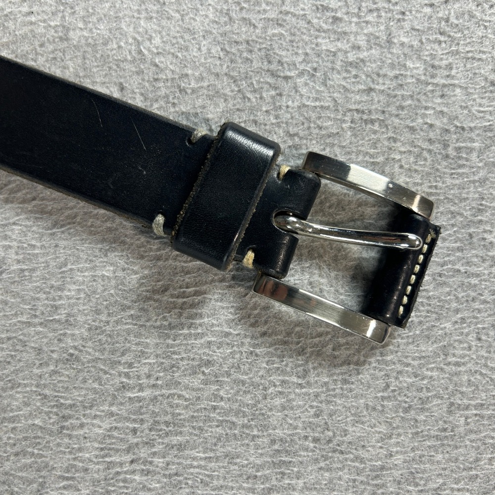 Gap Leather Belt Mens 28 Black Classic Italian Leather Solid Brass Buckle USA